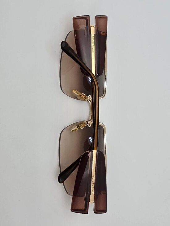 Giorgio Armani 1525 743 Gold Frame Brown Gradient Lens Semi Rimless Sunglasses main image 13